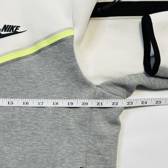 Nike Tech Fleece Hoodie Jacket Mens Large Gray White CU4489-133 Full Zip Pocket - Picture 14 of 15